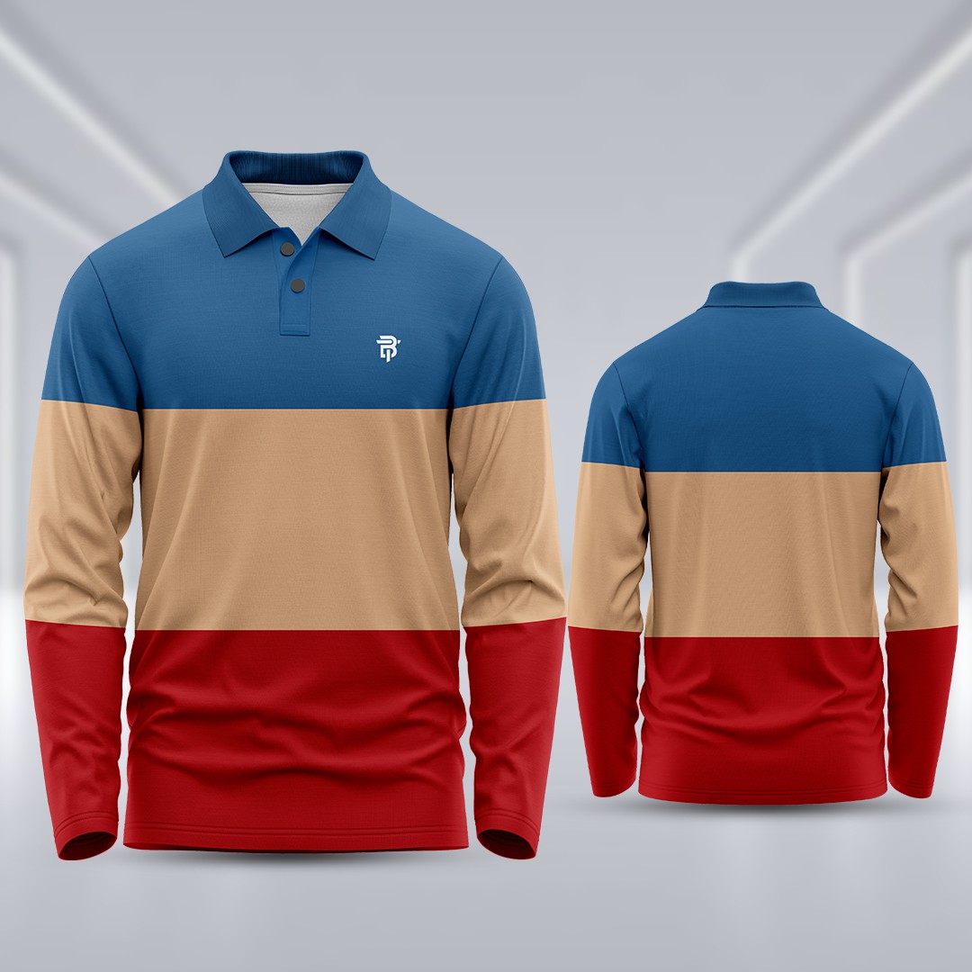 2 Combo Full Sleeve Sublimation Polo T-Shirt